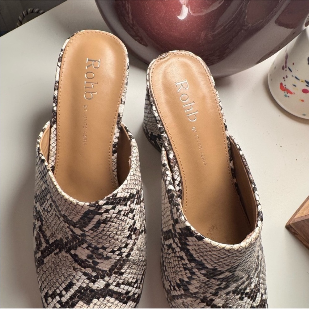 Roho by Joyce Adria snakeskin pointed toe heeled mule - Picture 4 of 7
